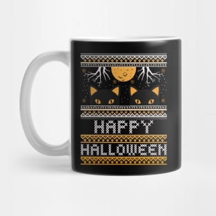 Happy Halloween Black Cats Mug